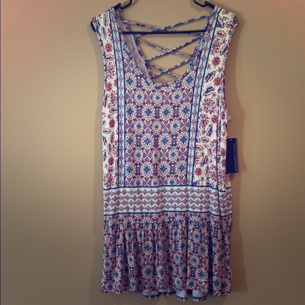 Red, white, + Blue Long shirt/ mini dress